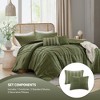 5 Pcs Solid Color Pinch Pleated Comforter Sets, Premium Touch Lightweight Bedding Set with Matching Shams and Decorative Pillows - 2 of 4