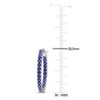 EVERLY JEWELRY | 10k White Gold 2 4/5 CT TGW Created Blue Sapphire Inside Outside Hoop Earrings - 3 of 4