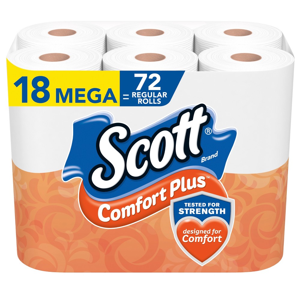 Scott ComfortPlus Septic-Safe 1-Ply Toilet Paper - 18 Mega Rolls