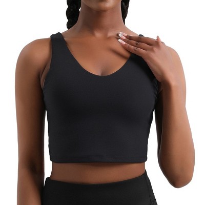 DOMETOUR Sports Bra for Women Wirefree Padded Yoga Bras Tank Tops Fitness Workout Running Top