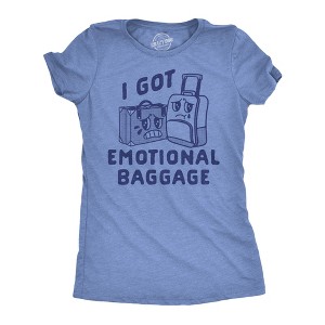Womens Funny T Shirts I Got Emotional Baggage Sarcastic Graphic Novelty Tee For Ladies - Crazy Dog Women's T Shirt - 1 of 4