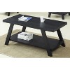 VYNXARIA Contemporary Replicated Wood Shelf Coffee Table in Black Finish - 3 of 4