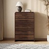 LuxenHome 5-Drawer Dresser for Bedroom, 47" Tall Mid Century Modern Walnut Finish Wood Chest of Drawers Dresser with Rounded Corners Brown - 2 of 4