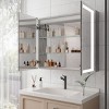 Medicine Cabinet With Lights,Recessed Medicine Cabinet With Mirror,Surface Mount Bathroom Cabinet,Glass Shelf Cabinet,Shaving Cabinet-The Pop Home - 3 of 4