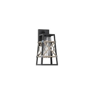 Yosemite Home Décor 1 Light Exterior in Black & Gold Finish with Clear Seeded Glass - 1 of 4