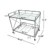 NicBex Mobile Kitchen Island Cart Morden Kitchen Carts on Wheels with Storage with 2-Tier Glass Shelves for Kitchen, Silver - 2 of 4