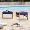 Tangkula 2PCS Acacia Wood Outdoor Patio Ottoman Footstool w/ Removable Cushion - 2 of 4