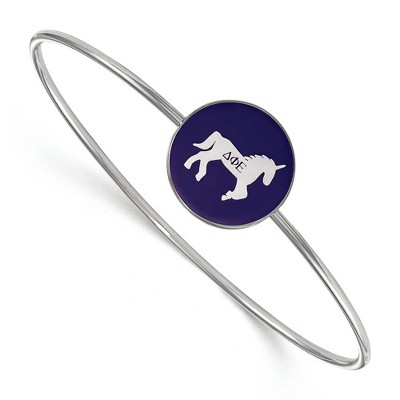 Black Bow Jewelry Sterling Silver Delta Phi Epsilon Greek Life Bangle Bracelet 6 Inch