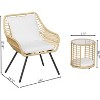 PAKASEPT 3Pcs Patio Bistro Set Round Table Chairs, Wicker Patio Furniture, Patio Furniture with Glass Top Coffee Table for Lawn, Garden, Backyard - 2 of 4
