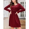 Women's Soft Basic Dress with Lace Trim - Comfortable Bodycon Slip Dress with Waist Definition, Cute Layering Piece Wine red ,M - 2 of 4