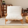 Modern Accent Chair, Comfy Chaise Lounge Chair with Ash Wood Armrest, Upholstered Armchair with Soft Cushion for Bedroom Balcony Lounge Reading Room - 4 of 4