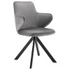 HomeRoots Gray And Black Upholstered Velvet Dining Arm Chair - 4 of 4