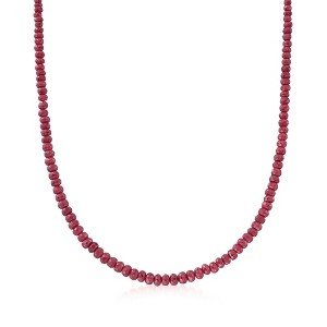 Ross-Simons 90.00 ct. t.w. Ruby Bead Necklace With Sterling Silver - 1 of 4