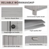 PAGED Rustic Storage Bench with Adjustable Shelf, 3 Shutter-shaped Doors Storage Ottoman, Entryway Bench, Shoe Bench with Removable Cushion - 4 of 4