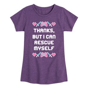 Girls' - Instant Message - Rescue Myself Fitted Short Sleeve Graphic T-Shirt - 1 of 4
