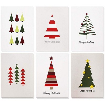 48-Pack Merry Christmas Greeting Cards Bulk Box Set - Winter Holiday Xmas Greeting Cards with Cute Christmas Tree, Envelopes Included, 4.5 x 6.25"