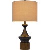 Cal Lighting BO-3125TB 150W 3 Way Sterling Metal/Rubber Wood Table Lamp with Drum Linen Shade - 2 of 4