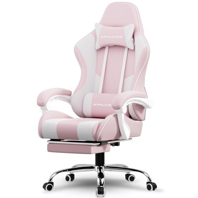 GTPLAYER Fabric Gaming Chair with Footrest and Lumbar Support, Height Adjustable Computer Chair with Headrest