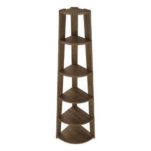 Monarch Specialties Bookshelf Bookcase Etagere Corner 5 Tier 72InchH Office Bedroom Laminate Walnut Contemporary Modern - 1 of 4