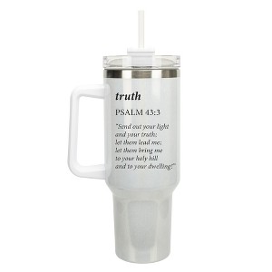 Elanze Designs Truth Light Lead Me Holy Psalm 43:3 40 oz. Stainless Steel, Large Water Bottle Coffee Mug, Spill & Leak Resistant, Thermal Travel - 1 of 1