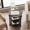 Round End Table with Storage Shelves - 4 of 4