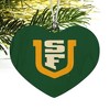 University of San Francisco Primary Logo Heart Love Wood Christmas Tree Holiday Ornament - 2 of 3