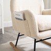 Modern Rocking Chair with High Backrest,Teddy Material Comfort Arm Rocker, Lounge Armchair for Living Room - 2 of 4