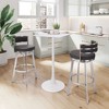 Zuo Modern – Gimsby Swivel Barstool Black, 38.2" H, Faux Leather and Brushed Stainless Steel, Modern Glam Deco Style - 3 of 4