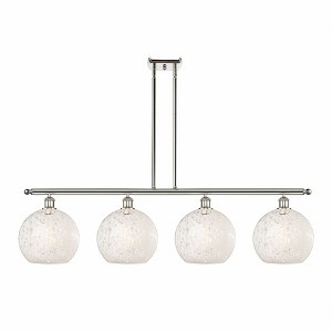 White Mouchette - 4 Light Stem Hung Island In Modern Style-12.25 Inches Tall and 48.25 Inches Wide - 1 of 1