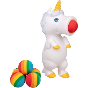Hog Wild White Unicorn Popper Toy, Shoots Foam Balls! - 1 of 4