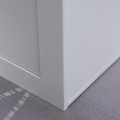 White Elevated Pet Feeding Station with Stainless Steel Bowls