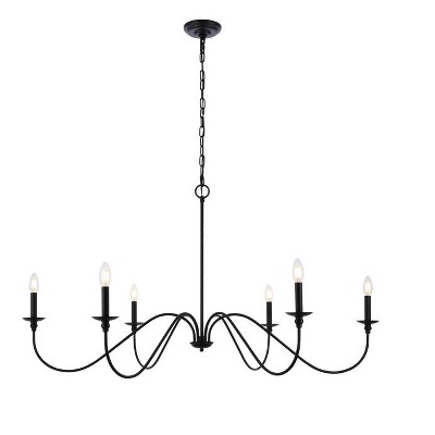 Elegant Lighting Rohan 48 inch chandelier in matte black