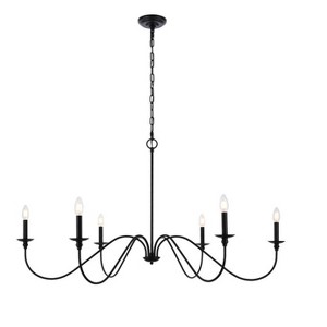 Elegant Lighting Rohan 48 inch chandelier in matte black - 1 of 4