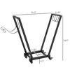 Aghana Digitals Mobile Metal Firewood Rack with Swivel Wheels, Tool & Kindling Hooks, 110 lbs - 3 of 4