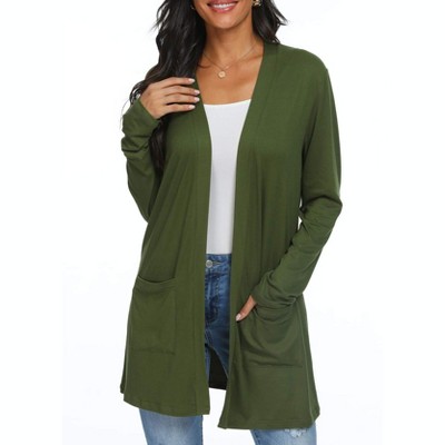 Women's Lightweight Long Sleeve Open Front Cardigan with Pockets Fall Trendy Comfortable Casual Knit Sweater