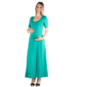 Maternity Casual Maxi Dress - 24seven Comfort Apparel™ - 1 of 4