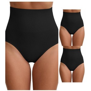 INSPIRE CHIC 3 Packs Women's High Waisted Tummy Control Shaping Briefs - 1 of 4