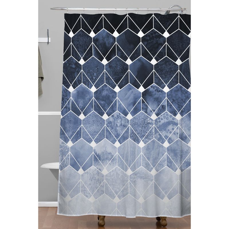 Blue Hexagons and Diamonds Shower Curtain Blue - Deny Designs, 3 of 7