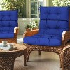 FURNIinspire Outdoor Seat Cushions 2 Pcs Set High Back Patio Chair Cushions, Solid Color Seat Cushion For Garden Porch, Blue, 44"*22"*4" - 2 of 4