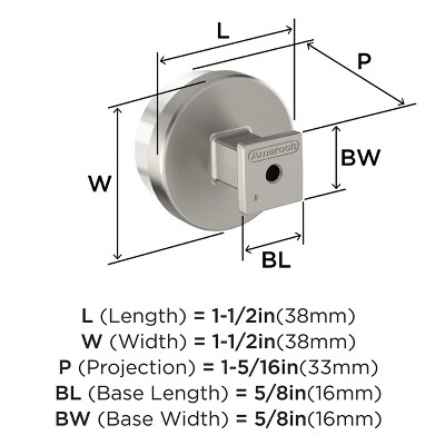 Glacio Clear and Satin Nickel Round Cabinet Knob
