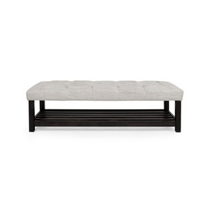 Christopher Knight Home Roseland Contemporary 60.25 " Button Tufted Bench with Shelf - 1 of 4