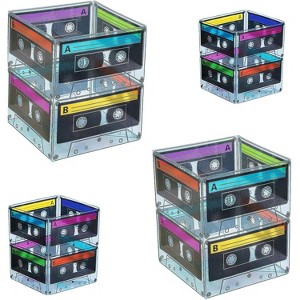 Cassette Tape Bucket Centerpiece (4 Pack) - Retro 80s and 90s Party Supplies for Adults & Kids - 1 of 4
