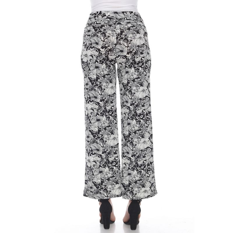 Women's Floral Paisley Wide Leg Palazzo Pants - White Mark, 4 of 7