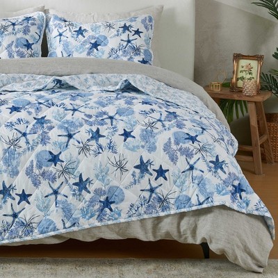 Patina Vie Reversible Vintage Coastal Quilt Set