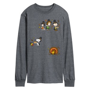Men's - Peanuts - Thanksgiving Long Sleeve Graphic T-Shirt - 1 of 4