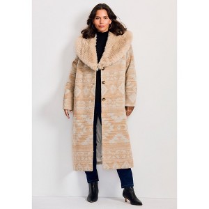 Avenue Faux Fur Trim Coat - 1 of 2