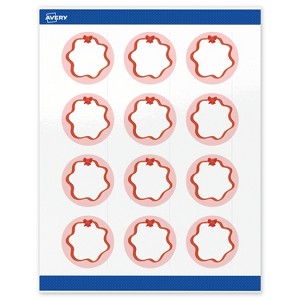 Avery Labels, 2" Diameter, Gold-Pink Bow, Glossy, 120ct - 1 of 4