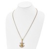 Chisel Stainless Steel and Textured Yellow IP-plated Mariner's Cross Pendant on a 24" Curb Chain Necklace - 2 of 2