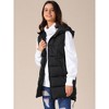 INSPIRE CHIC Women's Winter Hooded Sleeveless Down Long Puffer Vest with Pockets - 2 of 4