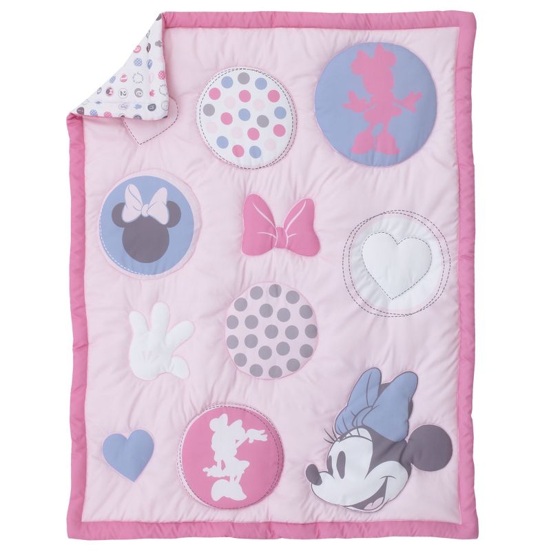 Disney Minnie Mouse Pretty in Pink 3 Piece Nursery Crib Bedding Set, 3 of 8